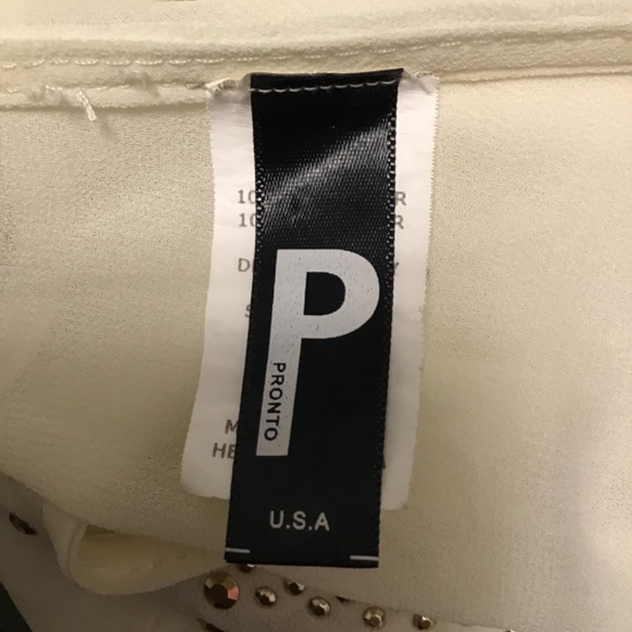 Pronto USA blouse one size cream beed pattern - Picture 6 of 7